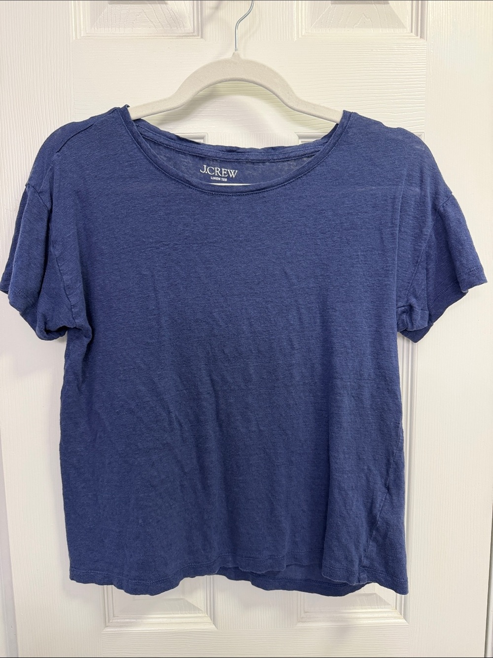 J. Crew Indigo Short Sleeve 100% Linen Tee